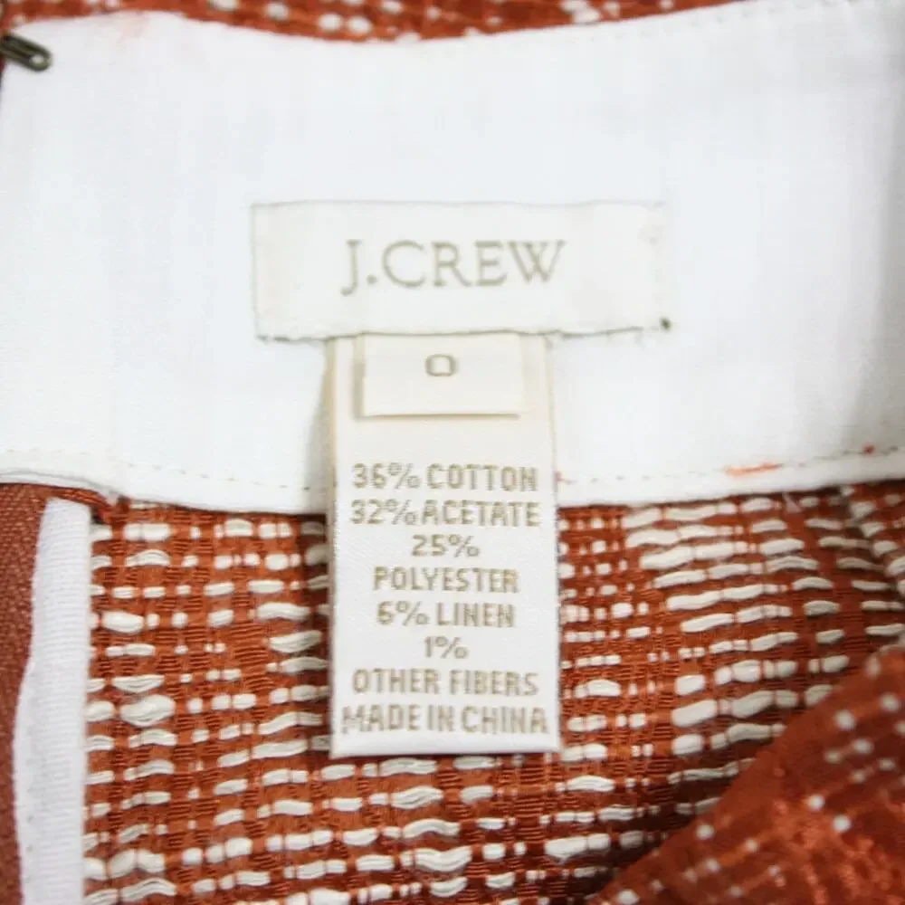 J. Crew Skirt Women's Size 0 Burnt Orange Pencil Skirt